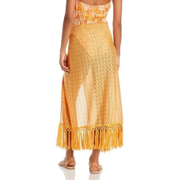 Ramy Brook Gaia Metallic Faux Wrap Boho Maxi Skirt Coverup Size L NWT - Picture 2 of 10